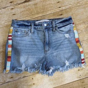 Tinseltown Juniors Boho Stripe Jean Shorts